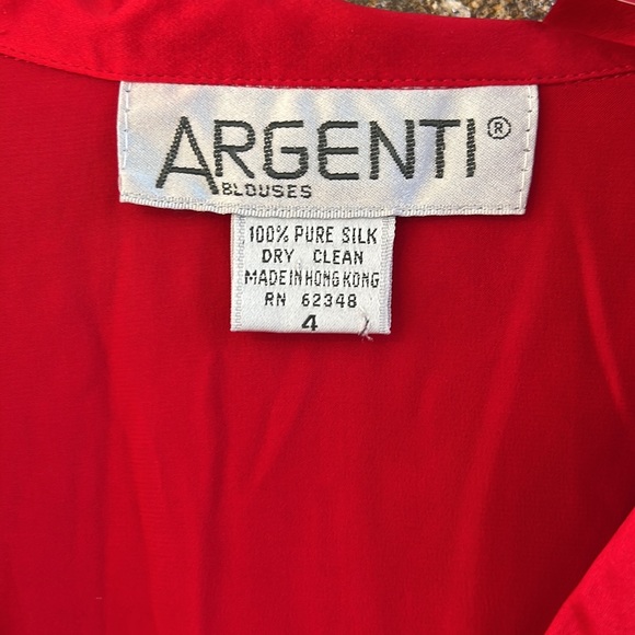 Argenti 100% silk button down blouse - Picture 2 of 7